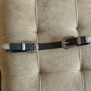 Black Double Buckle Belt